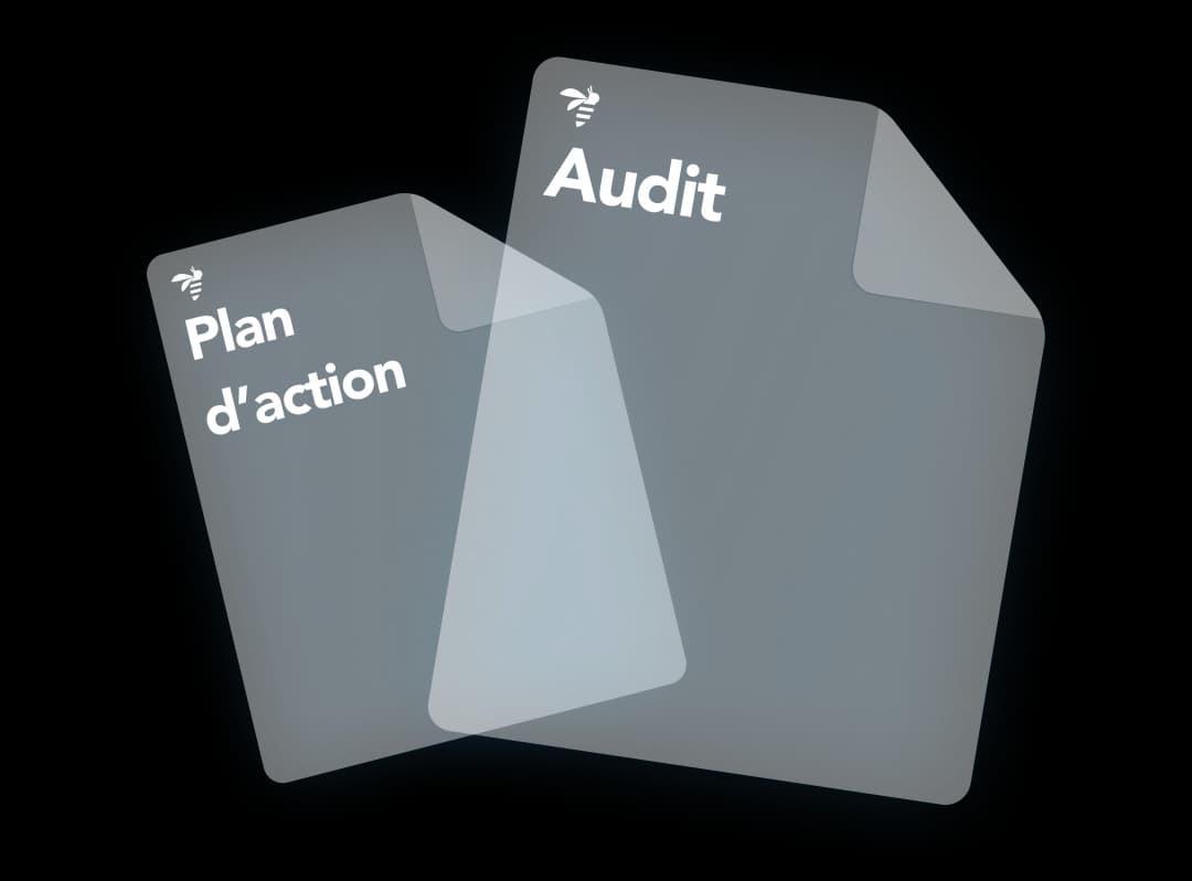 Deux documents représentant un audit et un plan d'action