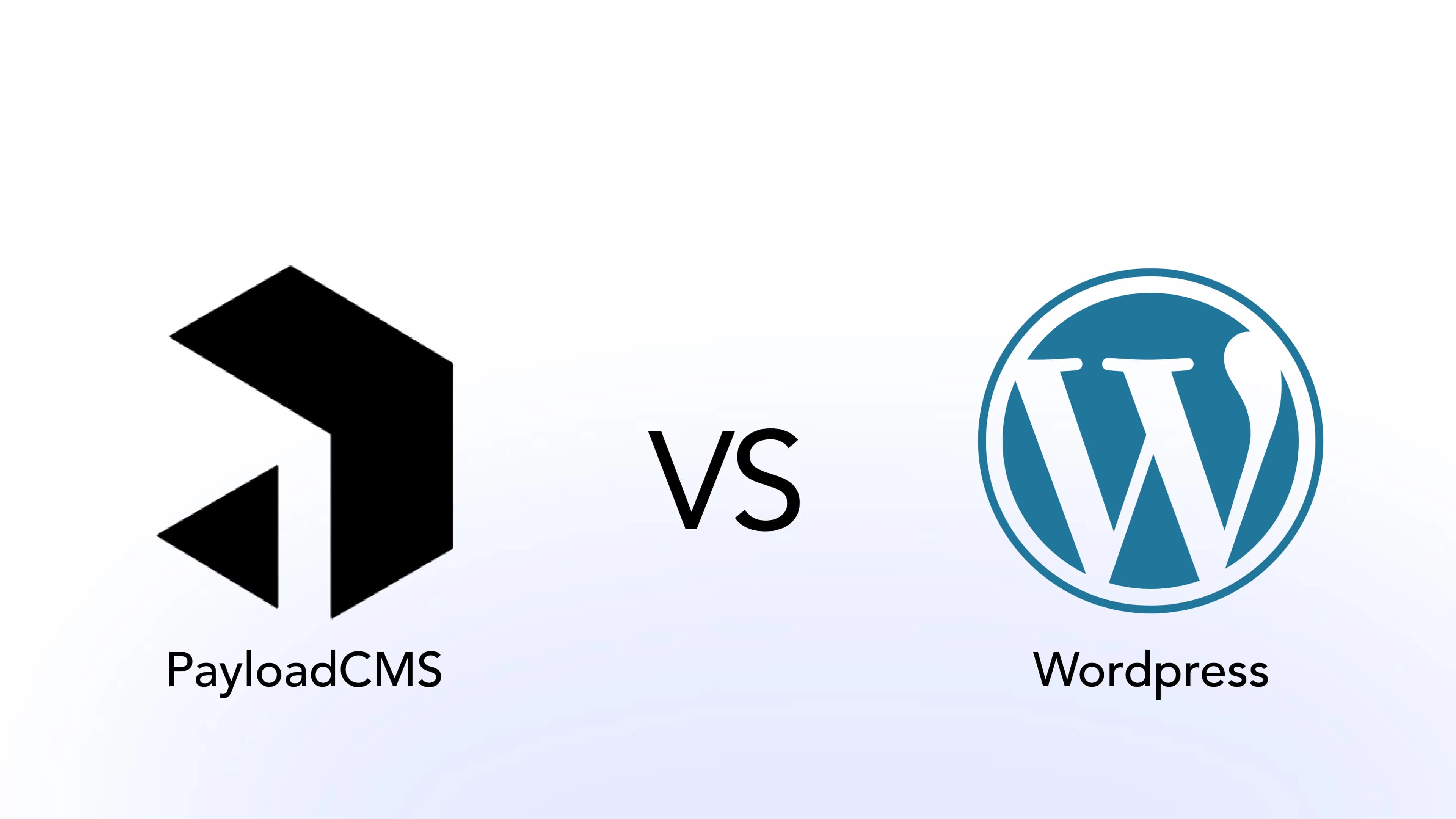 Comparison of the PayloadCMS and WordPress logos with “VS” in the center.